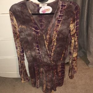 Long Sleeve Purple and Gold Romper